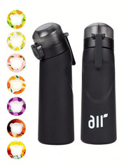1Pc Air Water Bottle with 1Pc Random Flavor Pods Portable Transparent with Straw Leak Proof Suitable for Outdoor Sports