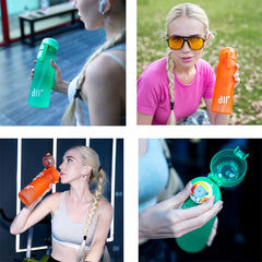 1Pc Air Water Bottle with 1Pc Random Flavor Pods Portable Transparent with Straw Leak Proof Suitable for Outdoor Sports