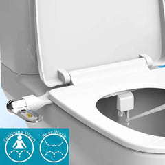 Une sélection de bidets ultra-minces à double buse, non électriques, avec pression d'eau réglable, idéaux pour améliorer l'hygiène de vos toilettes sans nécessiter d'installation complexe